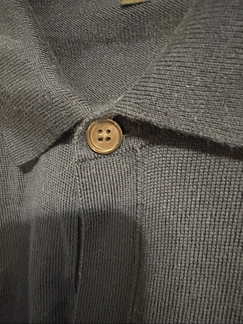 Banana Republic Men's Navy Button-Front Collared Cardigan 100% merino wool